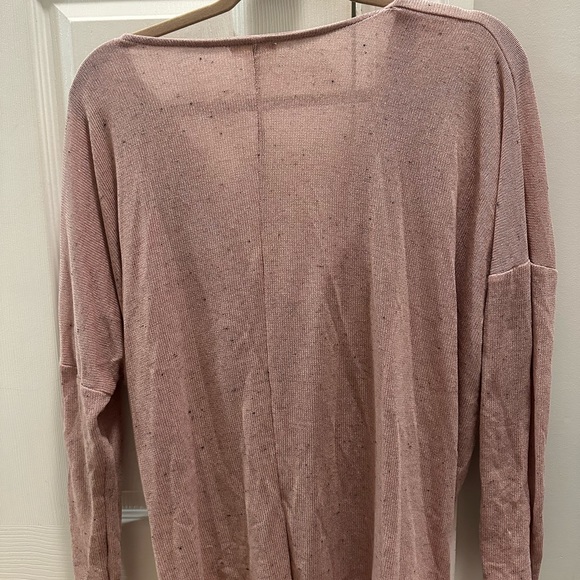 Marvonie Medium Pink Cowl Sweater with Blue Confetti Print NWOT - Picture 4 of 4